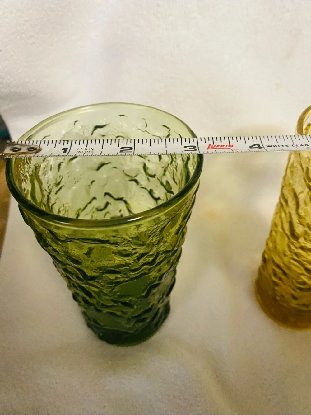 VNTG Anchor Hocking “Lido/Milano” Crinkle Textured Glass Tumblers -Set of 2-